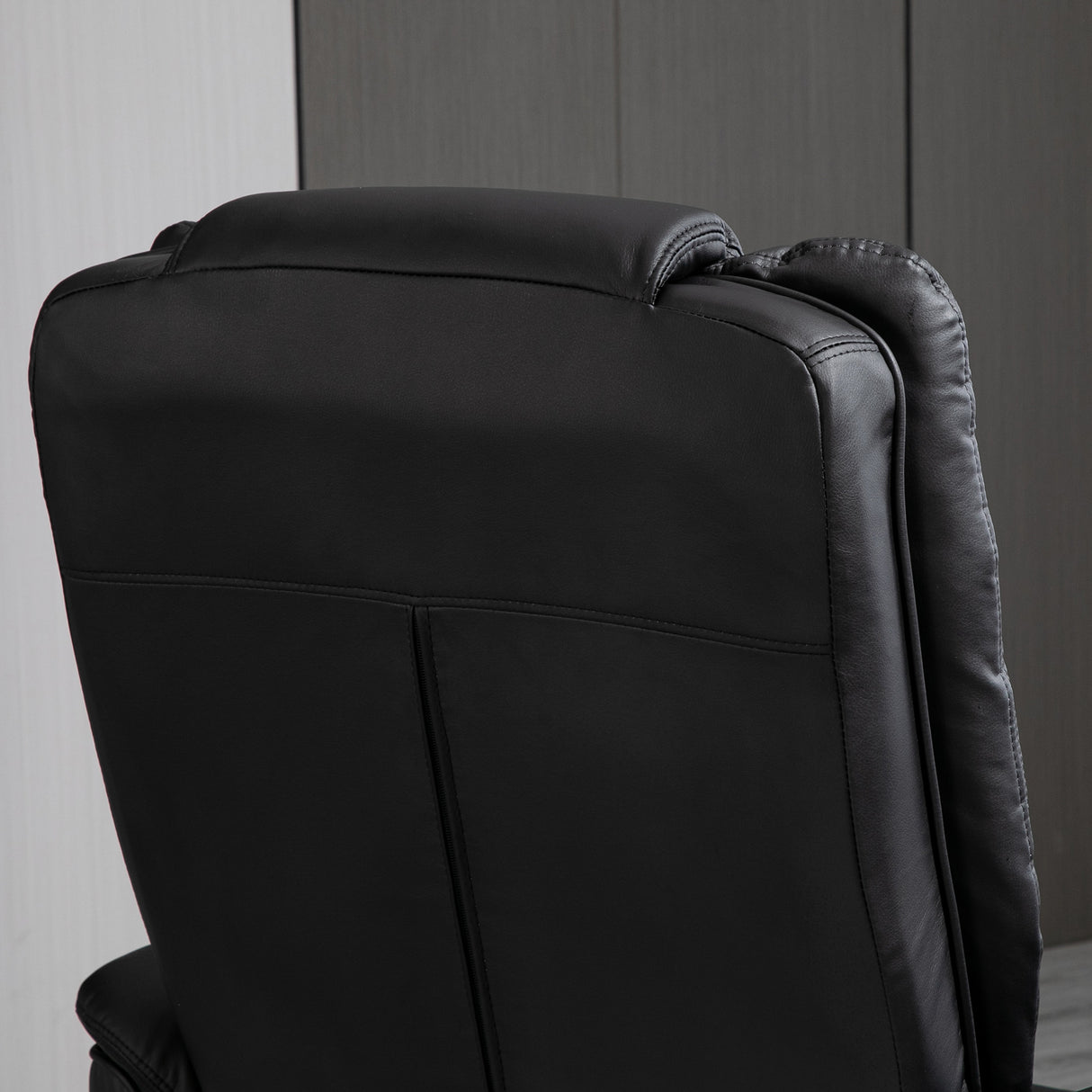 Faux Leather Recliner Chair 85cm Wide With Footstool - Velmora
