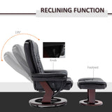 Faux Leather Recliner Chair 85cm Wide With Footstool - Velmora