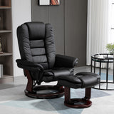 Faux Leather Recliner Chair 85cm Wide With Footstool - Velmora