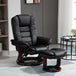 Faux Leather Recliner Chair 85cm Wide With Footstool - Velmora