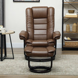 Faux Leather Recliner Chair 85cm Wide With Footstool - Velmora