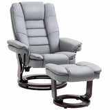 Faux Leather Recliner Chair 85cm Wide With Footstool - Velmora