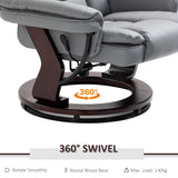 Faux Leather Recliner Chair 85cm Wide With Footstool - Velmora