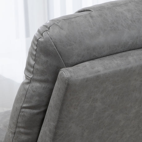 Faux Leather Recliner Chair 86cm Wide With Footrest And 2 Cup Holders - Velmora