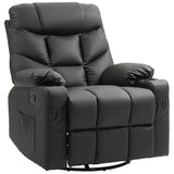 Faux Leather Recliner Chair 86cm Wide With Footrest And 2 Cup Holders - Velmora
