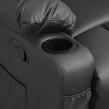 Faux Leather Recliner Chair 86cm Wide With Footrest And 2 Cup Holders - Velmora