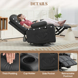 Faux Leather Recliner Chair 86cm Wide With Footrest And 2 Cup Holders - Velmora
