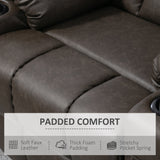 Faux Leather Recliner Chair 86cm Wide With Footrest And 2 Cup Holders - Velmora