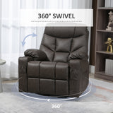 Faux Leather Recliner Chair 86cm Wide With Footrest And 2 Cup Holders - Velmora