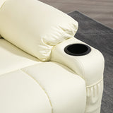 Faux Leather Recliner Chair 86cm Wide With Footrest And 2 Cup Holders - Velmora