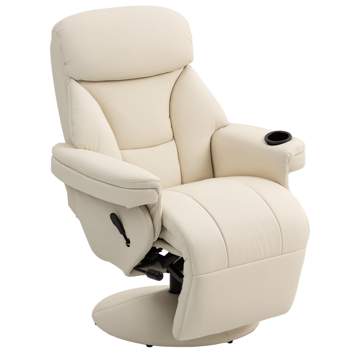 Faux Leather Recliner Chair 86cm Wide With Footrest - Velmora