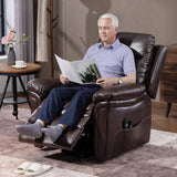 Faux Leather Recliner Chair 91cm Wide With Footrest - Velmora