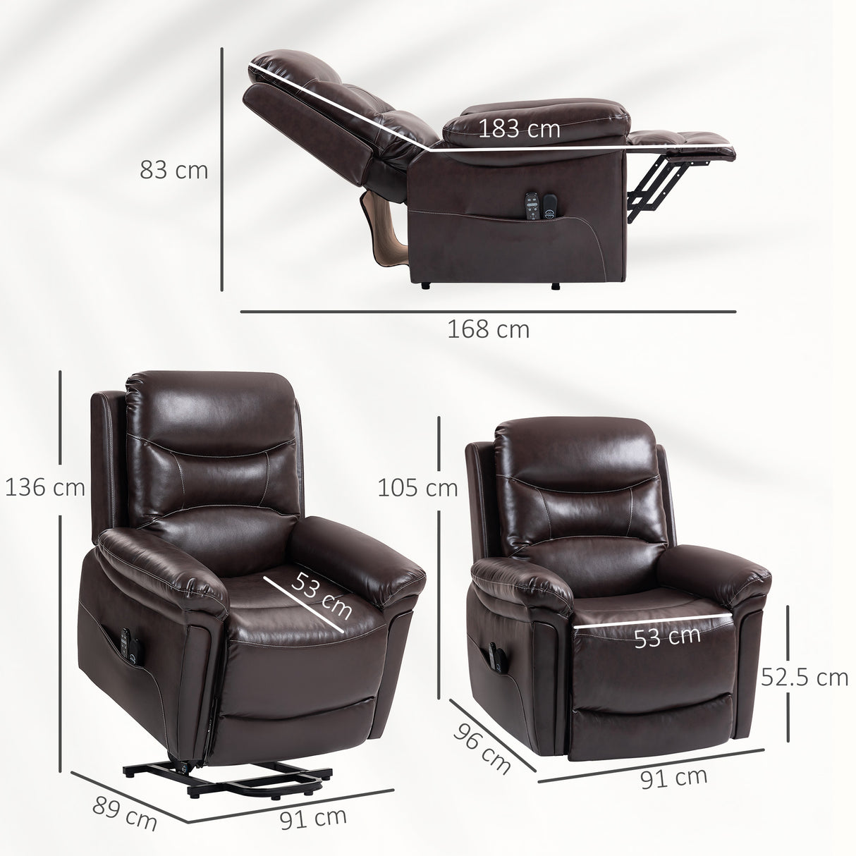 Faux Leather Recliner Chair 91cm Wide With Footrest - Velmora