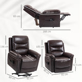 Faux Leather Recliner Chair 91cm Wide With Footrest - Velmora
