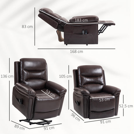 Faux Leather Recliner Chair 91cm Wide With Footrest - Velmora