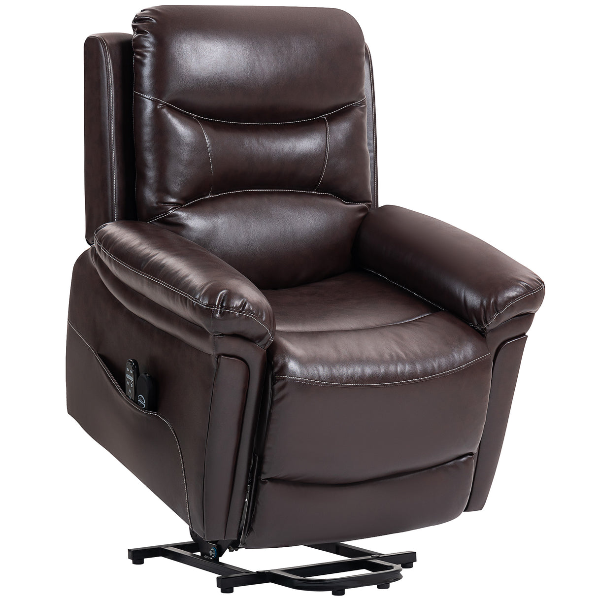 Faux Leather Recliner Chair 91cm Wide With Footrest - Velmora