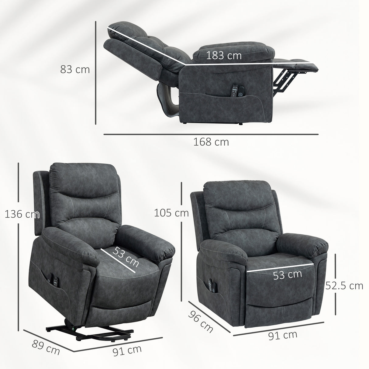 Faux Leather Recliner Chair 91cm Wide With Footrest - Velmora
