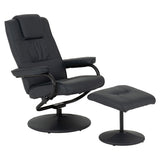 Faux Leather Recliner Chair And Footstool - Ascot