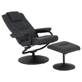 Faux Leather Recliner Chair And Footstool - Ascot