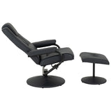 Faux Leather Recliner Chair And Footstool - Ascot