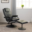 Faux Leather Recliner Chair And Footstool - Ascot