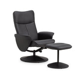 Faux Leather Recliner Chair With Stool - Lugano