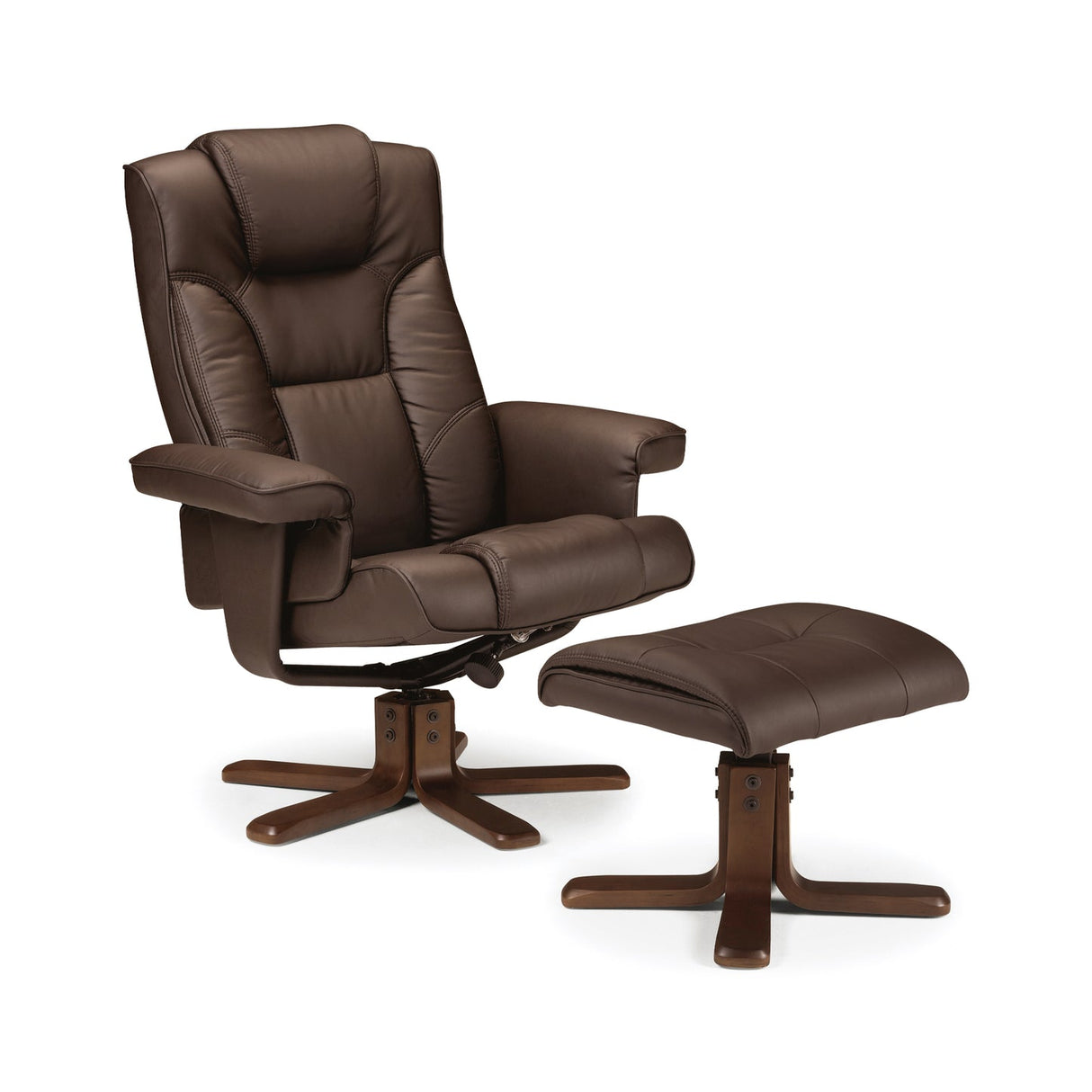 Faux Leather Recliner Chair With Stool - Malmo