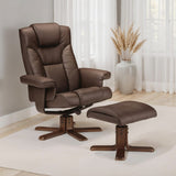 Faux Leather Recliner Chair With Stool - Malmo