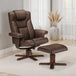 Faux Leather Recliner Chair With Stool - Malmo