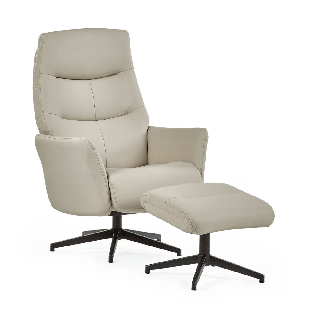 Faux Leather Recliner Chair With Stool - Priya