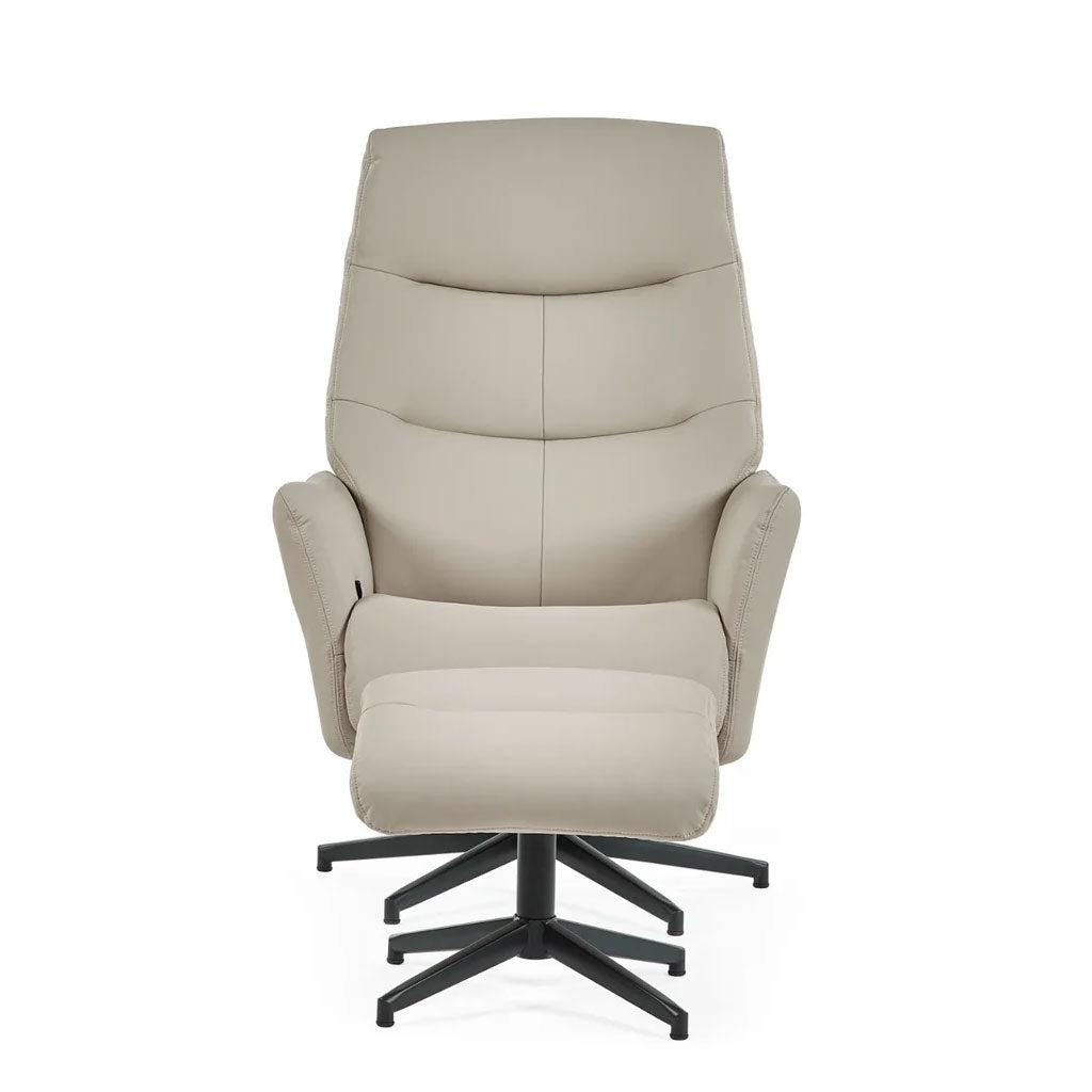 Faux Leather Recliner Chair With Stool - Priya