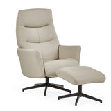 Faux Leather Recliner Chair With Stool - Priya