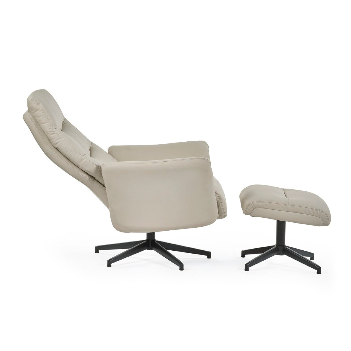 Faux Leather Recliner Chair With Stool - Priya