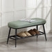 Faux Leather Shoe Storage Bench 82cm Wide With Metal Frame - Velmora