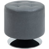 Faux Leather Storage Ottoman 45.5cm Wide Round - Velmora