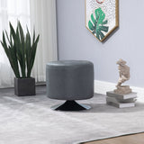 Faux Leather Storage Ottoman 45.5cm Wide Round - Velmora
