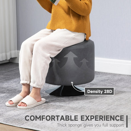Faux Leather Storage Ottoman 45.5cm Wide Round - Velmora