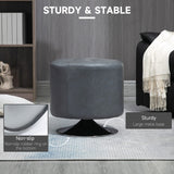 Faux Leather Storage Ottoman 45.5cm Wide Round - Velmora