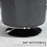 Faux Leather Storage Ottoman 45.5cm Wide Round - Velmora