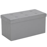 Faux Leather Storage Ottoman 76cm Wide - Velmora