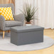 Faux Leather Storage Ottoman 76cm Wide - Velmora
