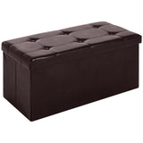 Faux Leather Storage Ottoman 76cm Wide - Velmora