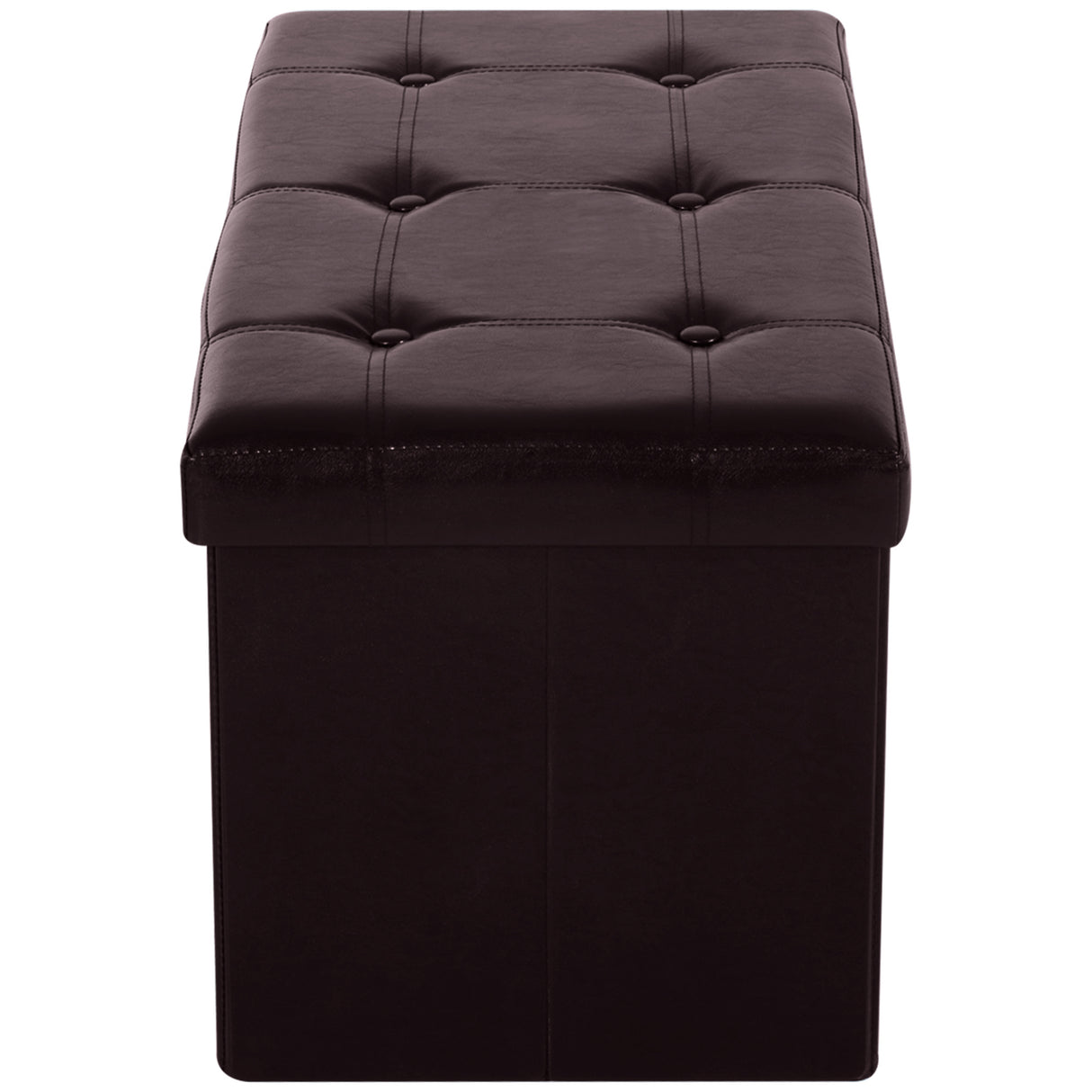 Faux Leather Storage Ottoman 76cm Wide - Velmora