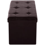 Faux Leather Storage Ottoman 76cm Wide - Velmora