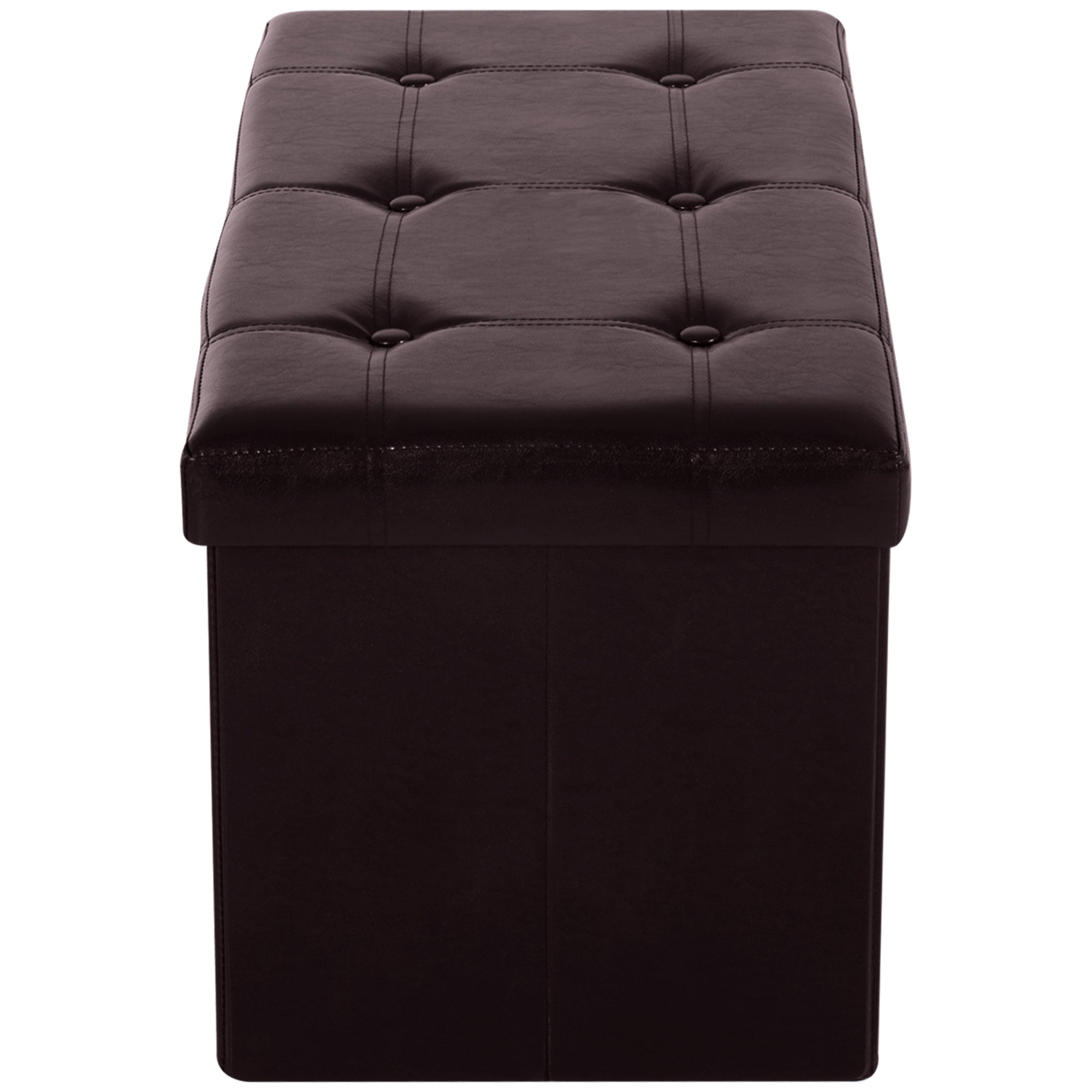 Faux Leather Storage Ottoman 76cm Wide - Velmora