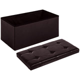 Faux Leather Storage Ottoman 76cm Wide - Velmora