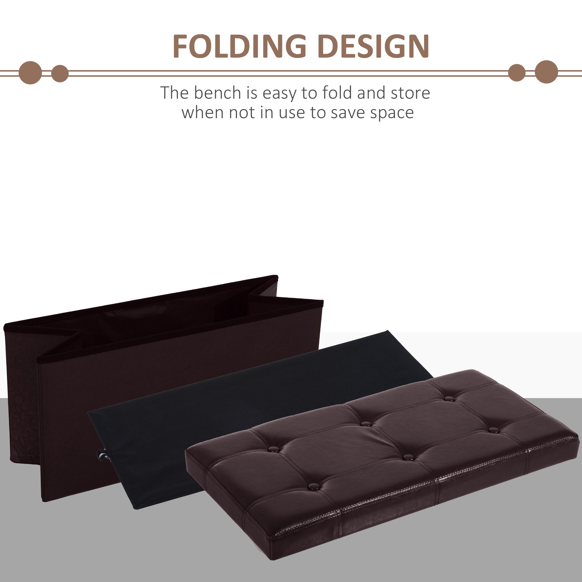 Faux Leather Storage Ottoman 76cm Wide - Velmora