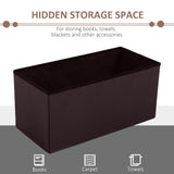 Faux Leather Storage Ottoman 76cm Wide - Velmora