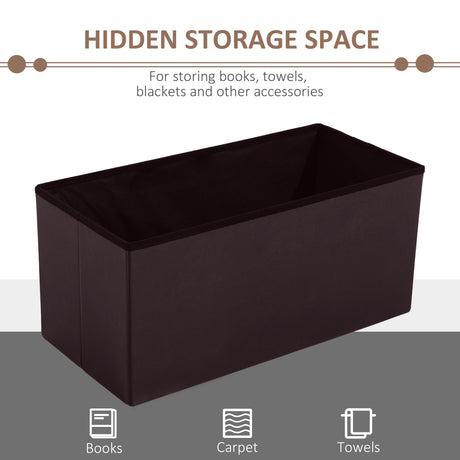 Faux Leather Storage Ottoman 76cm Wide - Velmora
