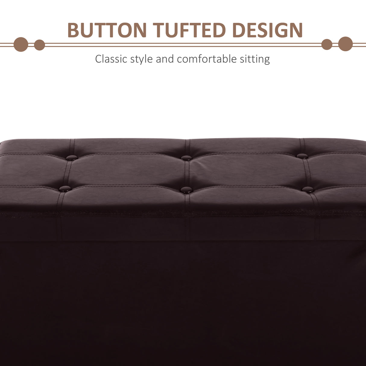 Faux Leather Storage Ottoman 76cm Wide - Velmora